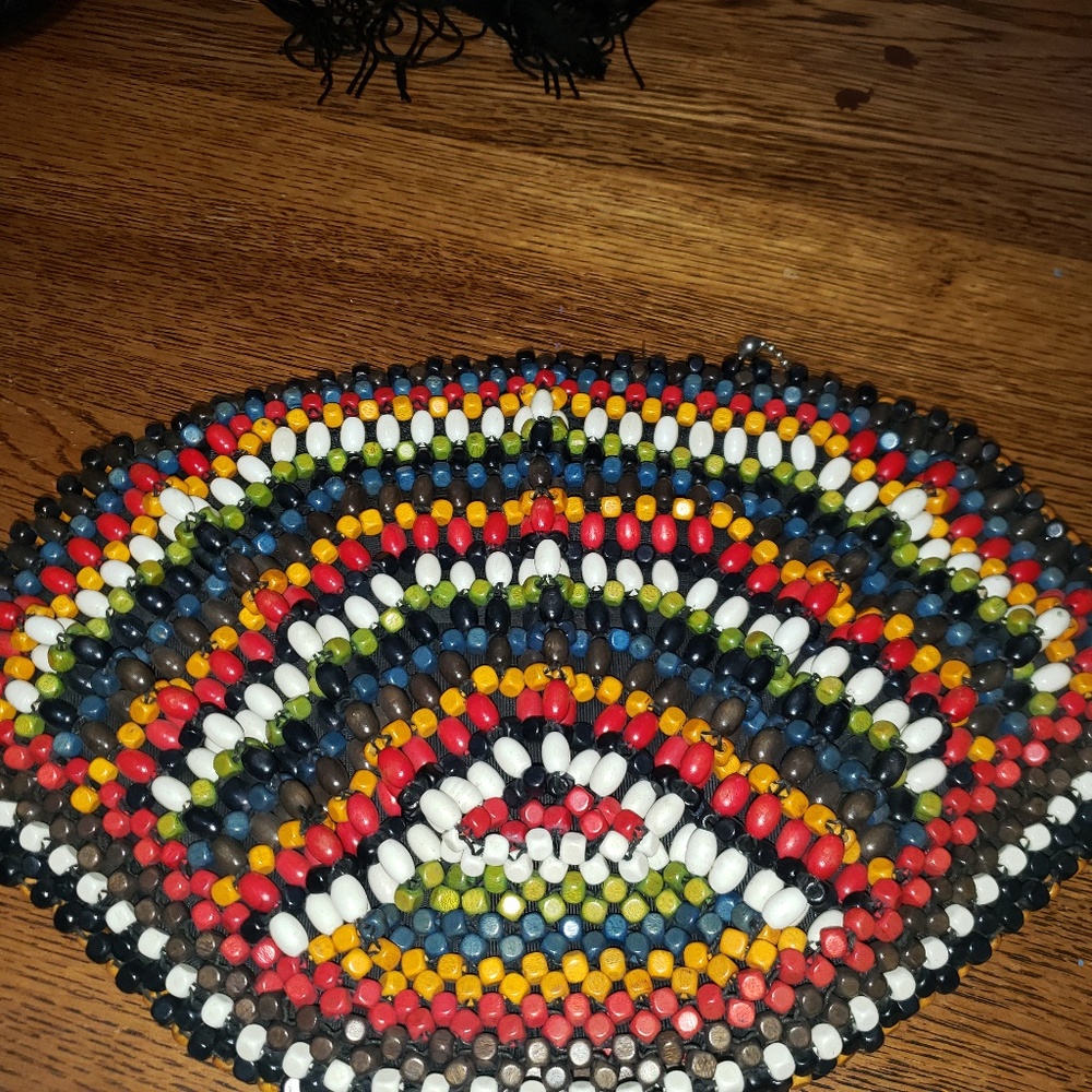 1930's Czechoslovakian Wooden Rainbow Bead CLutch